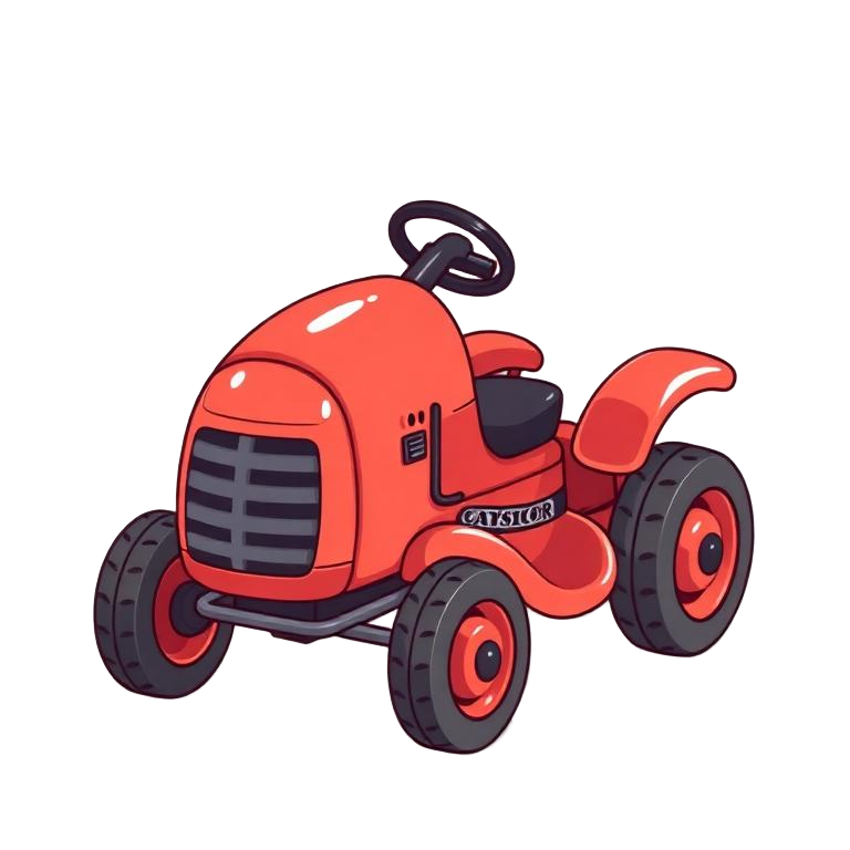 Cartoon pedal tractor