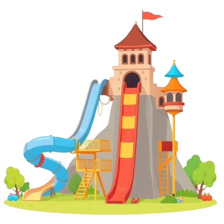 Cartoon giant slide