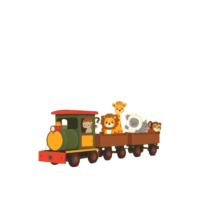Cartoon safari train